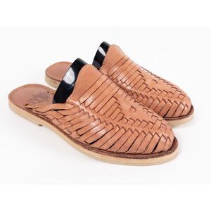 Espiritu Women's Sol Slip on Huarache Sandals Brown Tan Leather Size 7 Boho